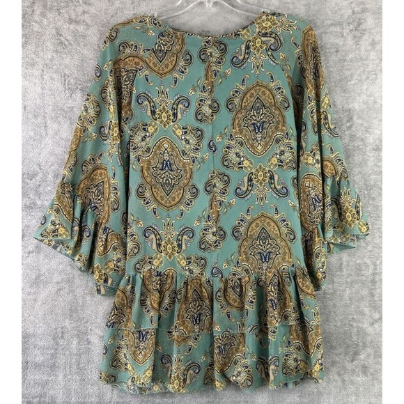 Doe & Rae Small Green Paisley Floral Dress Sheath Boho Festival Cottage *Read* - Picture 4 of 14
